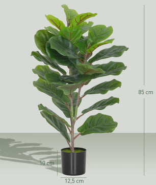 Set van 2 Kunstplanten Ficus Lyrata - 80 cm - Realistische Kunstboom met Pot