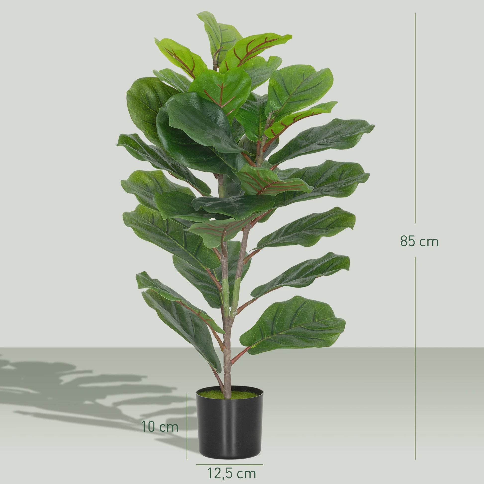 Set van 2 Kunstplanten Ficus Lyrata - 80 cm - Realistische Kunstboom met Pot