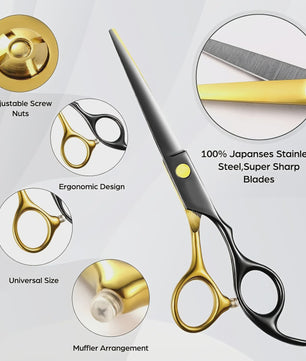 Professionele Haar Kappersschaar Set - Inclusief Effileerschaar & Accessoires