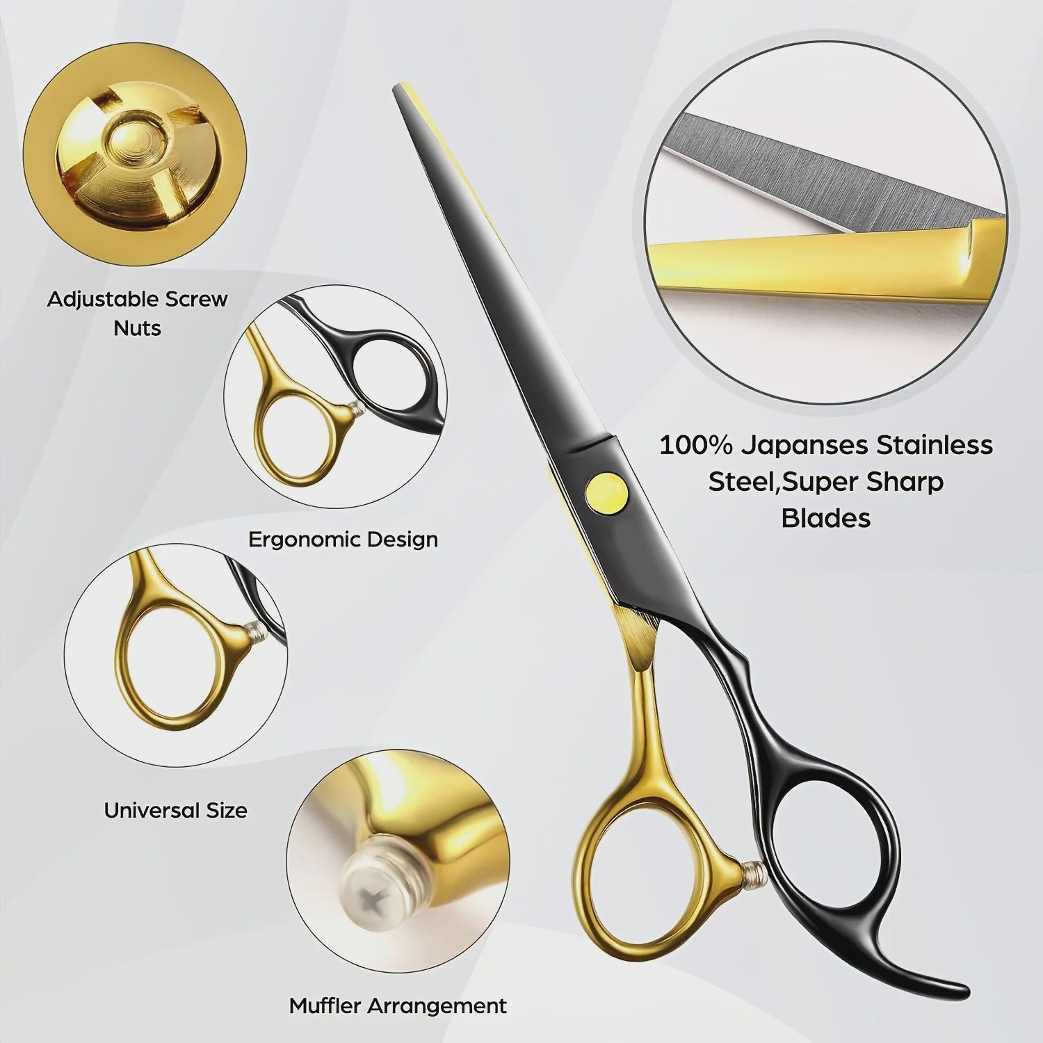 Professionele Haar Kappersschaar Set - Inclusief Effileerschaar & Accessoires