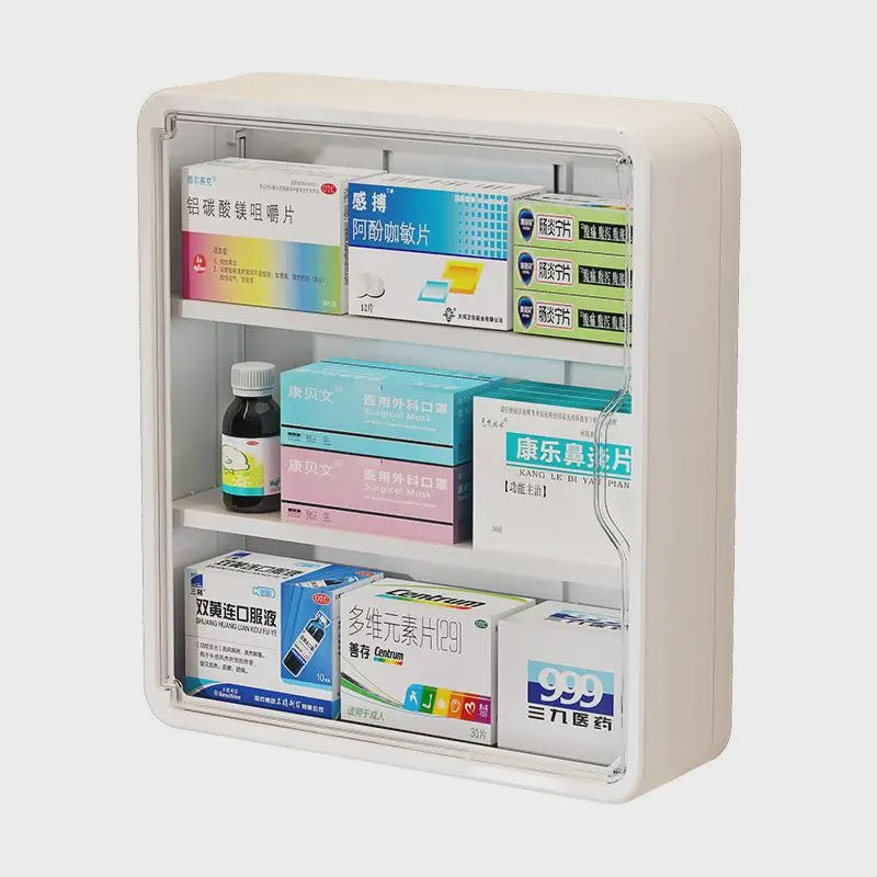 Wandmontage Medicijnkast Organizer - Transparant, Grote Capaciteit Medicijnopslag
