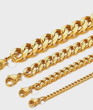 Gouden Roestvrij Stalen Cuban Link Kettingen voor Heren & Dames | 3.5-7MM Breedte | 45-70CM Lengte