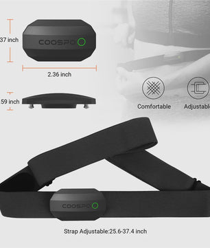 COOSPO H808S Hartslagmeter Borstband - ANT+ & Bluetooth - IP67 Waterdicht