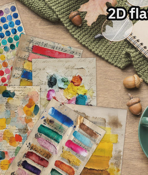 20 Vintage Aquarel Verf Swatch Postkaarten Set - Decoratieve Kunstkaarten voor Collage & Cadeau
