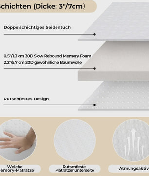 Opvouwbaar Gastenbed met 7cm Traagschuim Matras - 80x190cm - Comfortabel en Draagbaar