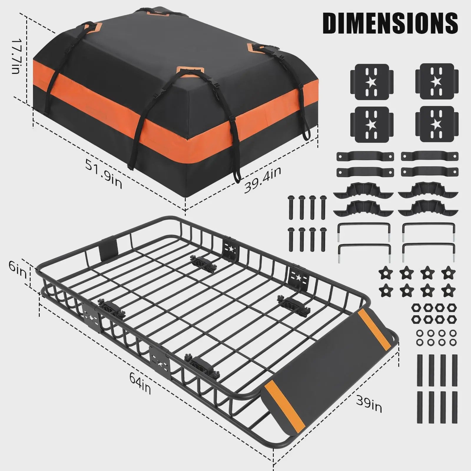 Inklapbare Trekhaak Bagagemand met 590L Waterdichte Tas - Heavy Duty Autocarrier