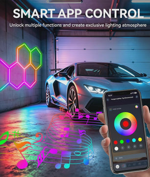 Hexagon LED Verlichting RGB - Dimbare Wandlampen & Plafondlampen voor Gaming, Feest & Garage