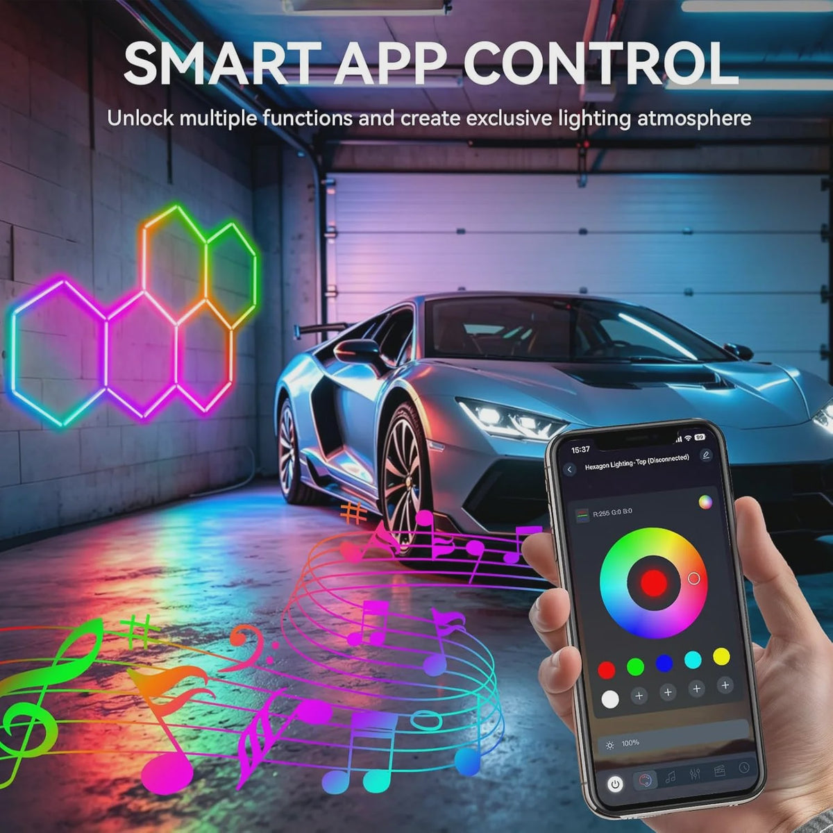 Hexagon LED Verlichting RGB - Dimbare Wandlampen & Plafondlampen voor Gaming, Feest & Garage