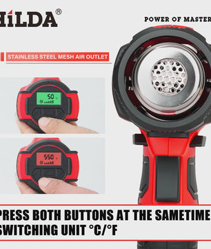HILDA Accu Hittepistool - Verstelbare Temperatuur & 6 Snelheden - Makita 18V Batterij Compatibel