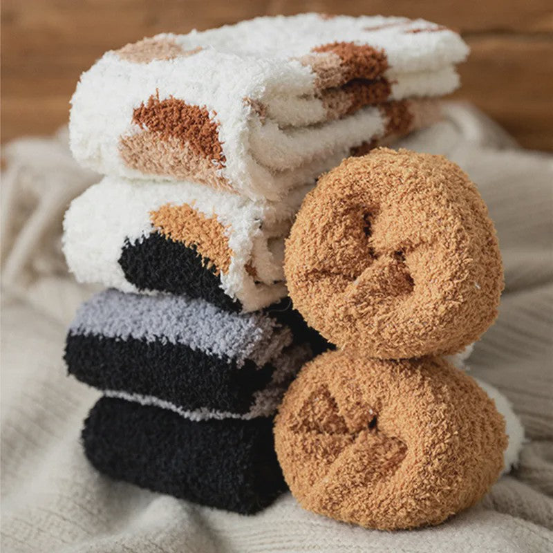 Schattige Dierenpoot Sokken Dames - Kawaii Fleece Sokken voor Thuis & Slapen