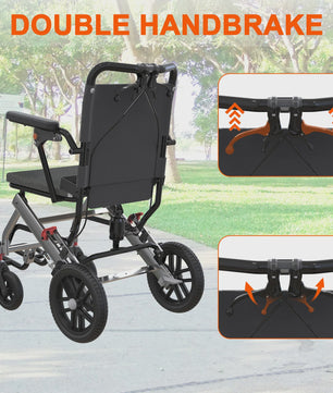 Lichtgewicht Opvouwbare Rolstoel voor Volwassenen - Aluminium Frame, 16" Zitting