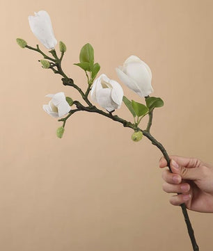 Zijden Magnolia Boeket - Kunstbloemen voor Bruiloft, Decoratie & DIY
