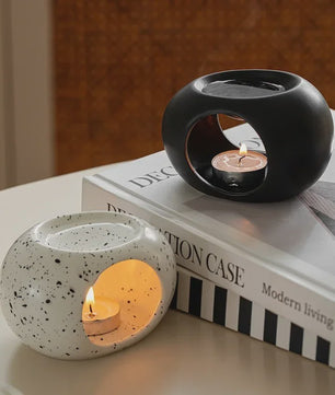 Keramische Oliebrander met Waxinelichtje - Essentiële Olie Diffuser voor Huis & Spa