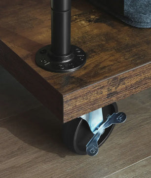 Industriële Kledingrek met Wielen en 5 Opbergplanken
