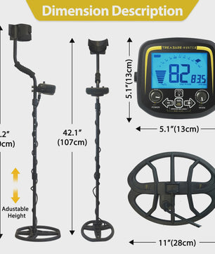 Treasure Hunter GX850 Professionele Metaaldetector - 11" Waterdichte Spoel, Goudzoeker
