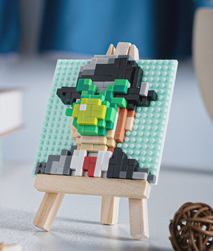 Pixel Art Bouwstenen: Iconische Schilderijen met Houten Ezel - Educatief Speelgoed & Decoratie