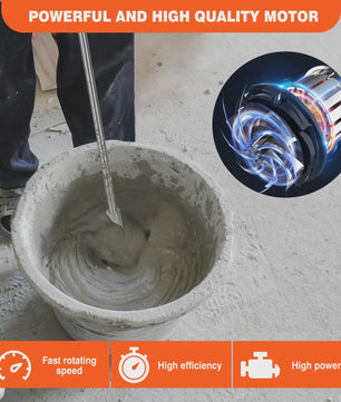 Krachtige 3800W Elektrische Cement Mixer met 6 Snelheden en Dubbele Handgreep