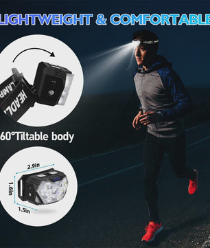 Krachtige 9 LED Hoofdlamp met USB Opladen en Bewegingssensor - Ideaal voor Camping, Vissen en Werk