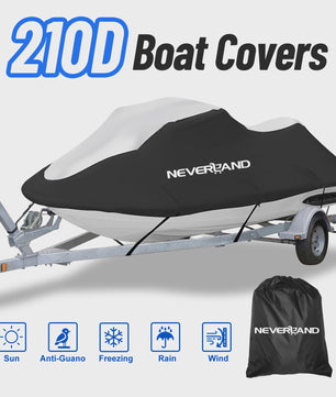 Waterdichte Bootkap 210D Heavy Duty voor V-romp boten (15-35ft) - UV, Zon, Regen, Stof, Trailerbaar