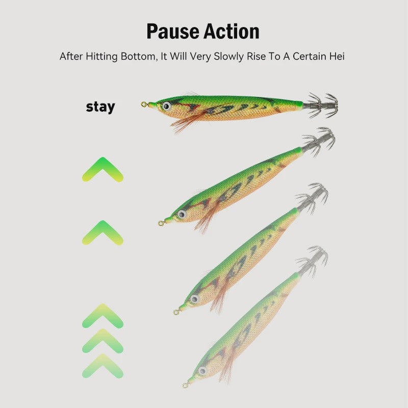 Leydun EGI Vis Lokaas Set: 6x 110mm Luminous & UV Coating Shrimp Jigs