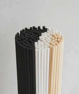 100x Diffuser Stokjes - 3mm x 240mm - Houtkleur, Zwart & Wit - Geurverspreider