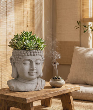 Handgemaakte Zen Boeddha Bloempot - Uniek Cadeau voor Plantenliefhebbers & Tuindecoratie