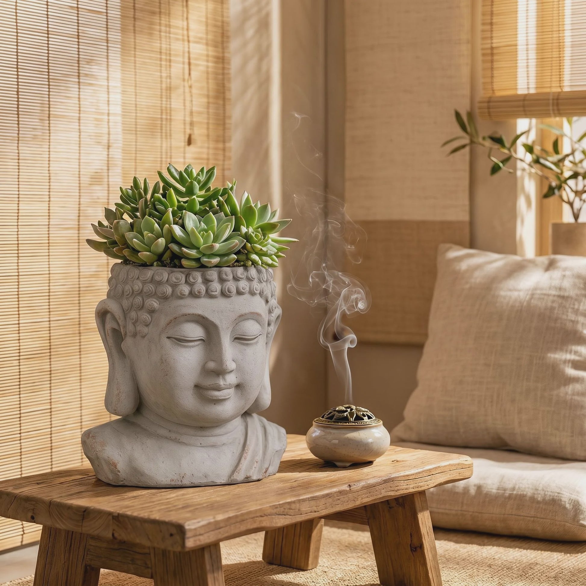Handgemaakte Zen Boeddha Bloempot - Uniek Cadeau voor Plantenliefhebbers & Tuindecoratie