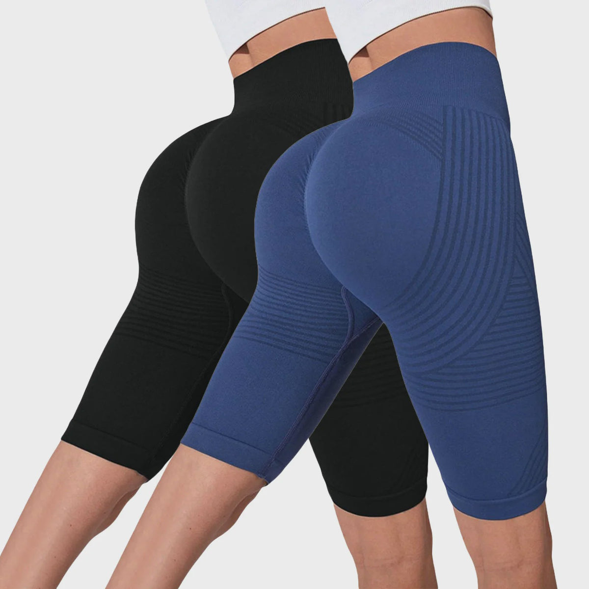 2-Pack Seamless High-Waisted Yoga Shorts met Push-Up Effect - Perfect voor Fitness & Training