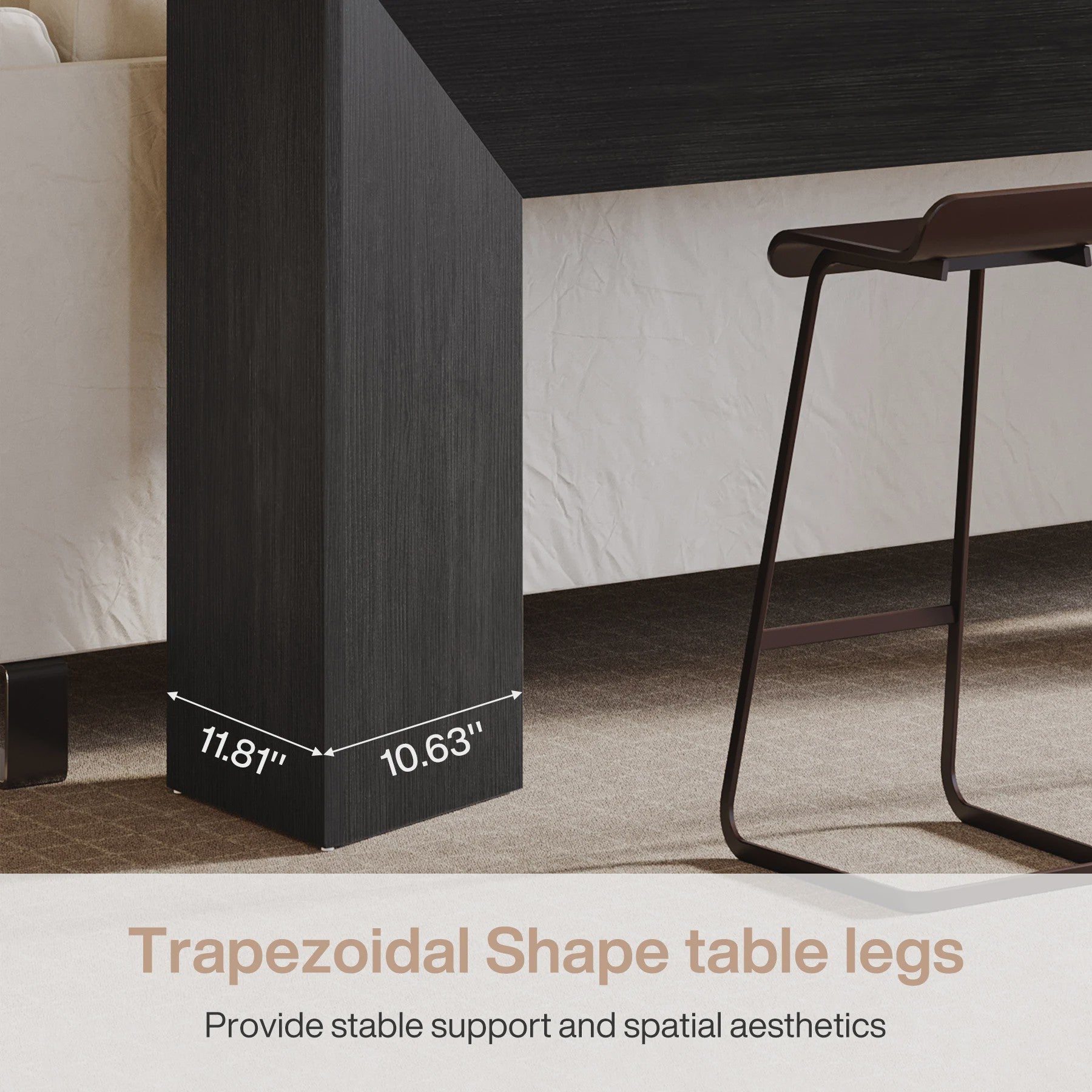 Extra Lange Zwarte Houten Console Tafel (160 cm) - Stijlvolle Entree & Woonkamer Tafel