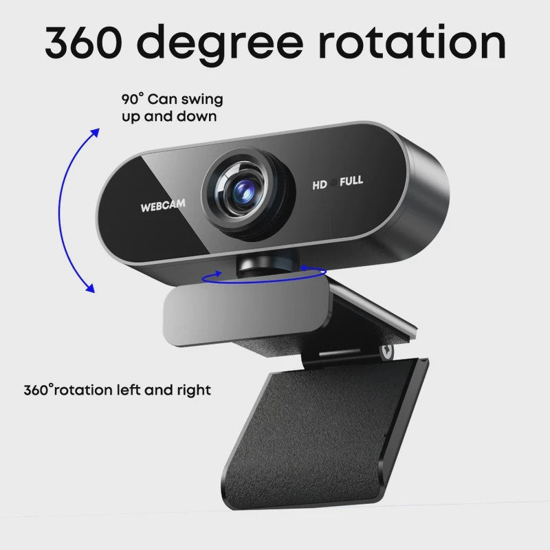 1080P FHD Webcam met Ingebouwde Microfoon - Breedhoek USB Camera voor Laptop & Desktop