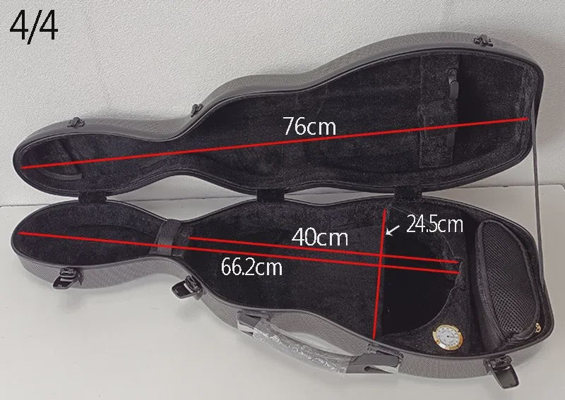 Carbon Fiber Vioolkoffer met Afneembare Tas - Dubbele Draagband & Slot