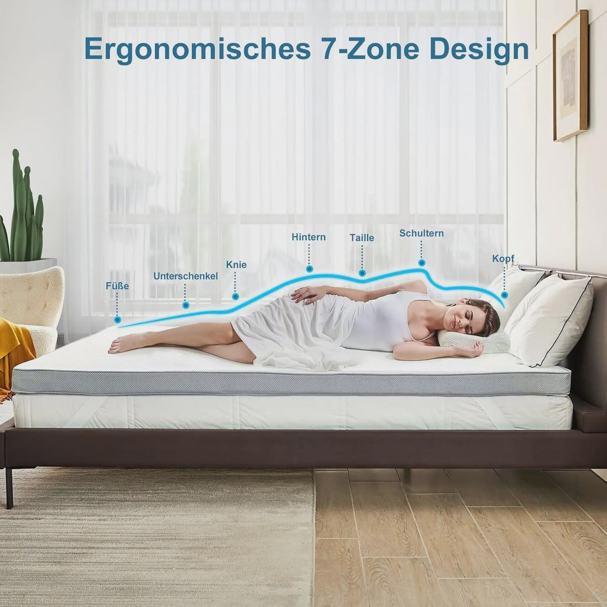 Vesgantti Gel Memory Foam Matrastop deken 7.5 cm - Koel Slapen & Rugpijn Verlichting