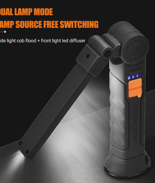 Oplaadbare COB LED Werklamp met Magneet & Haak - USB Camping Zaklamp