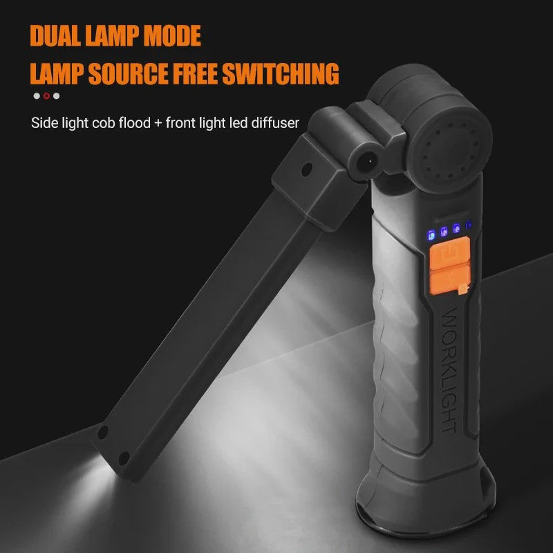Oplaadbare COB LED Werklamp met Magneet & Haak - USB Camping Zaklamp