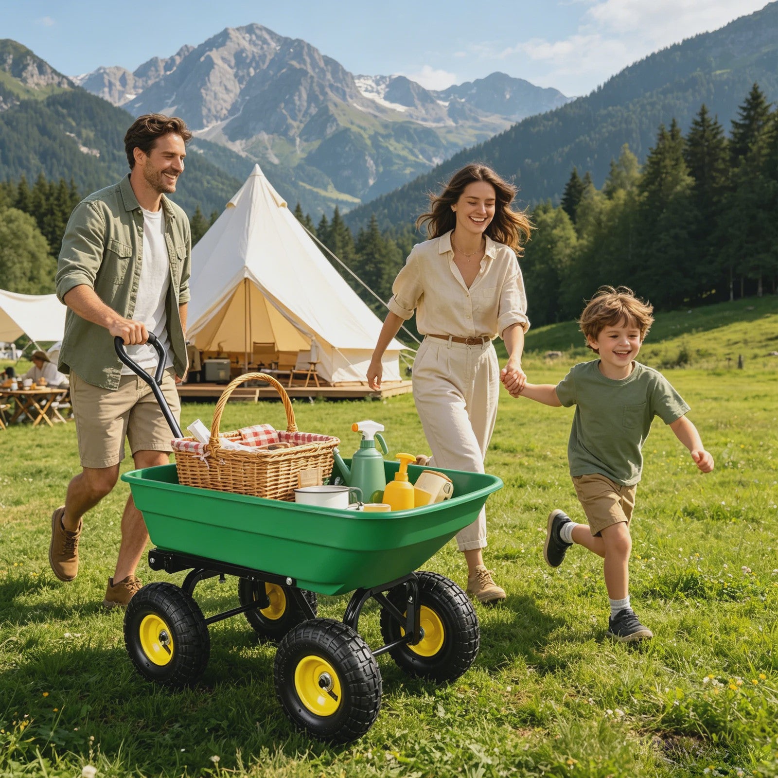 Robuuste Transportkar met Kantelfunctie - Ideaal voor Tuin, Camping & Strand