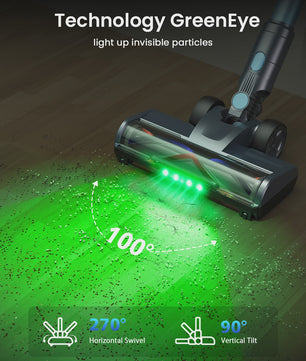 Homore NH007 Krachtige Snoerloze Steelstofzuiger - 650W, 75KPA, LED Verlichting & Zelfstandig Staand