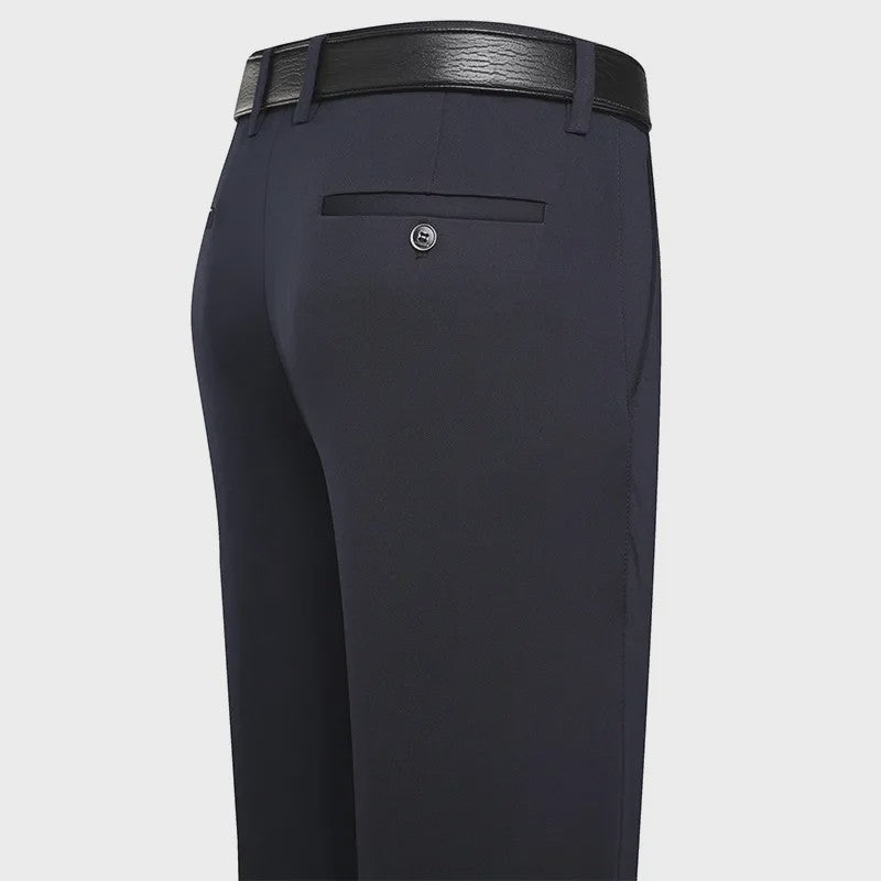 Herfst/Winter Heren Broek: Comfortabele Business Casual Pantalon met Elastische Taille
