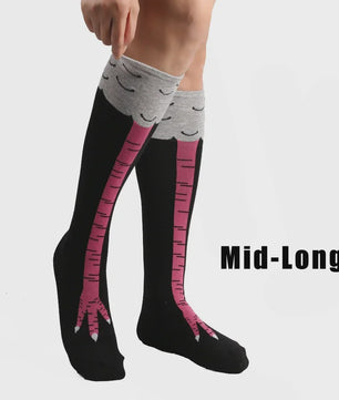 Grappige Kippenpoot Hoge Sokken - Unisex Cartoon Cosplay Sokken