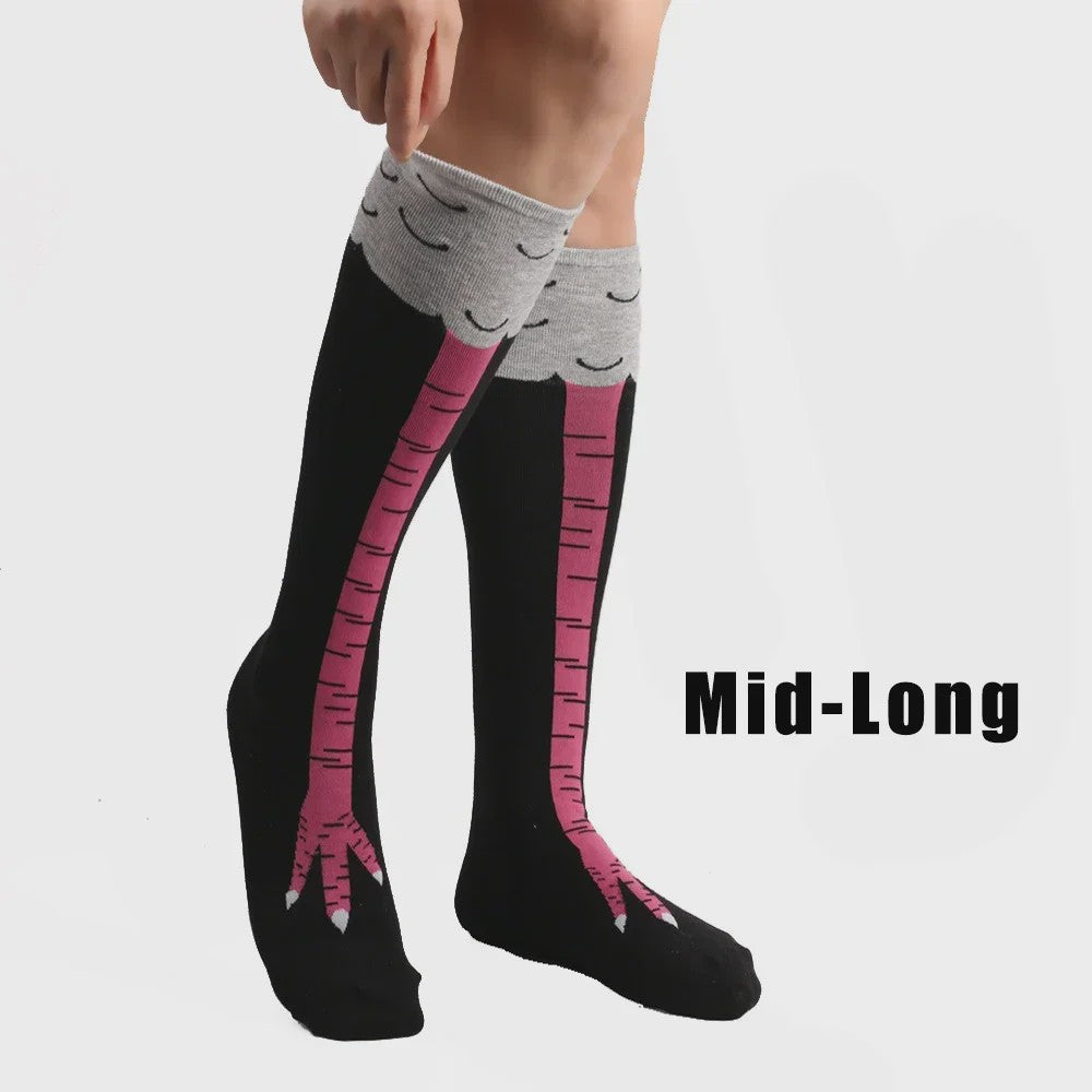 Grappige Kippenpoot Hoge Sokken - Unisex Cartoon Cosplay Sokken