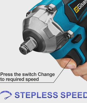 Gisam Accu Slagschroevendraaier 1200 Nm Borstelloos 1/2" - Compatibel met Makita 18V