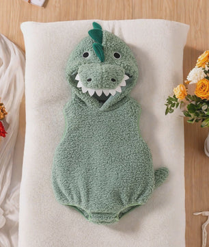 Schattig Baby Dino Kostuum Romper met Muts - 0-18 Maanden