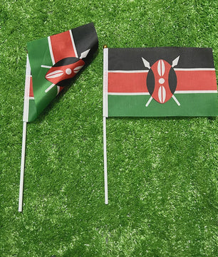 Kenya Handvlag met Plastic Stok - 21x14cm - Ideaal voor Sport, Decoratie & Feesten