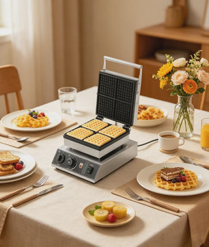Professionele Wafelijzer 1750W met Timer & Temperatuurregeling - Antiaanbaklaag