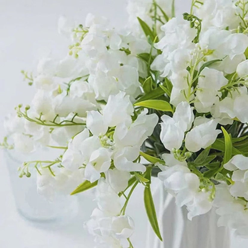 Kunstbloemen Canterbury Bells - Set van 10/20 Stuks - Witte Decoratie voor Huis, Bruiloft & Tuin