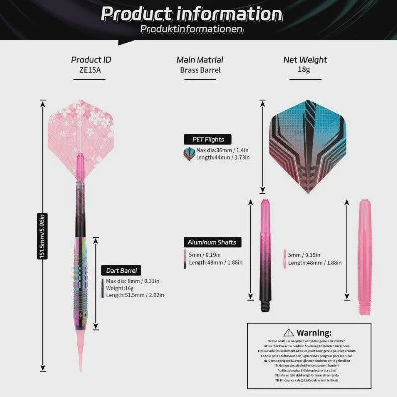 Set Professionele Soft Darts met Plastic Tips voor Elektronische Dartborden