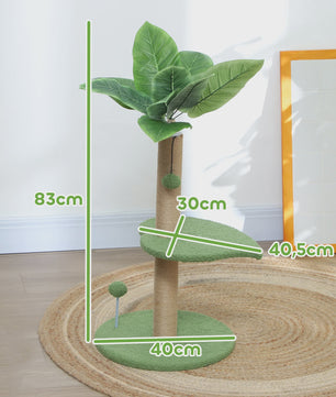 Kattenboom 83 cm met Krabpaal, Speelballetjes en Pluche Platformen