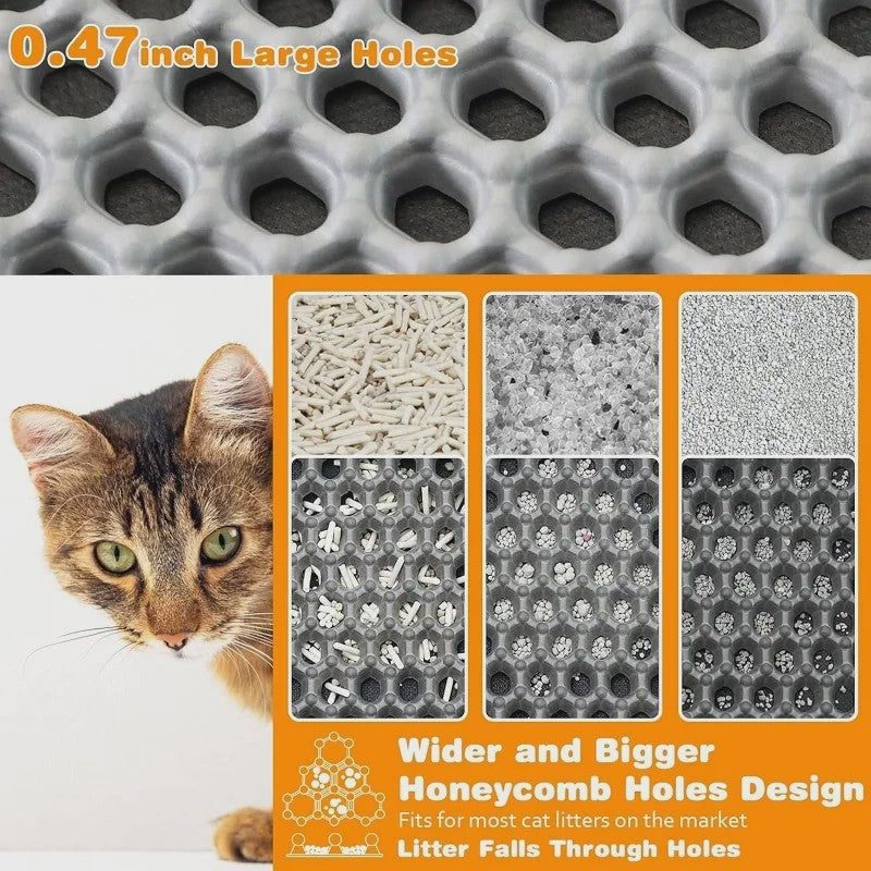 Waterdichte Dubbellaagse Kattenbakmat - Anti-slip & Wasbaar - Houdt Zand Tegen