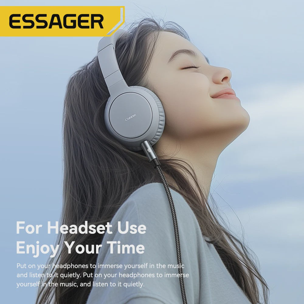 Essager USB-C naar 3.5mm Audio Jack Adapter Kabel - Hoge Kwaliteit Geluid voor Telefoons & Speakers