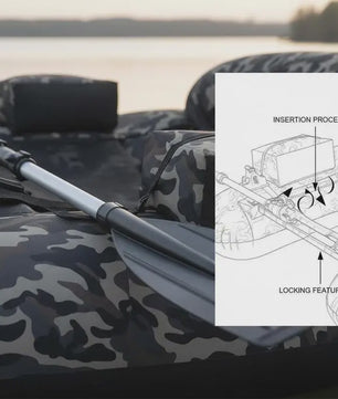 Opblaasbare Visboot Camouflage met Hengelhouder en Aluminium Peddel