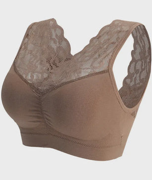 Comfortabele Seamless Lace Bralette voor Dames - Push-Up & Draadloos Sport BH